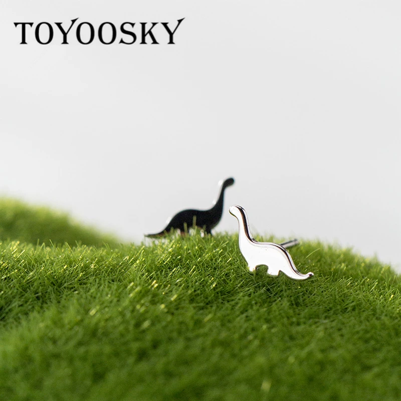 TOYOOSKY милый динозавр серьги-гвоздики подарок для детей девочка студентка прекрасный подарок животное 925 ювелирные изделия из настоящего стерлингового серебра