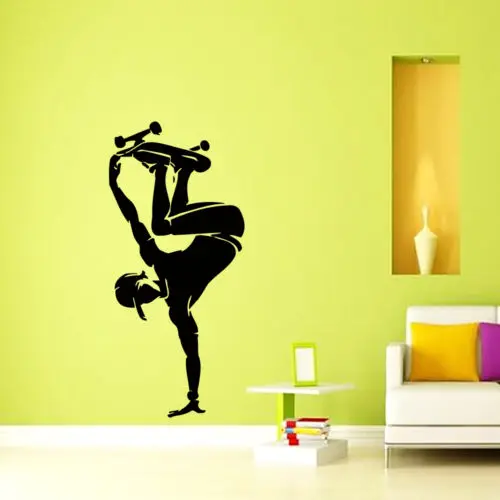 

Free shipping DIY wallpaper Skateboard Skater Sports Vinyl Decal Wall Sticker Removable Home Decor Wall Mural Art
