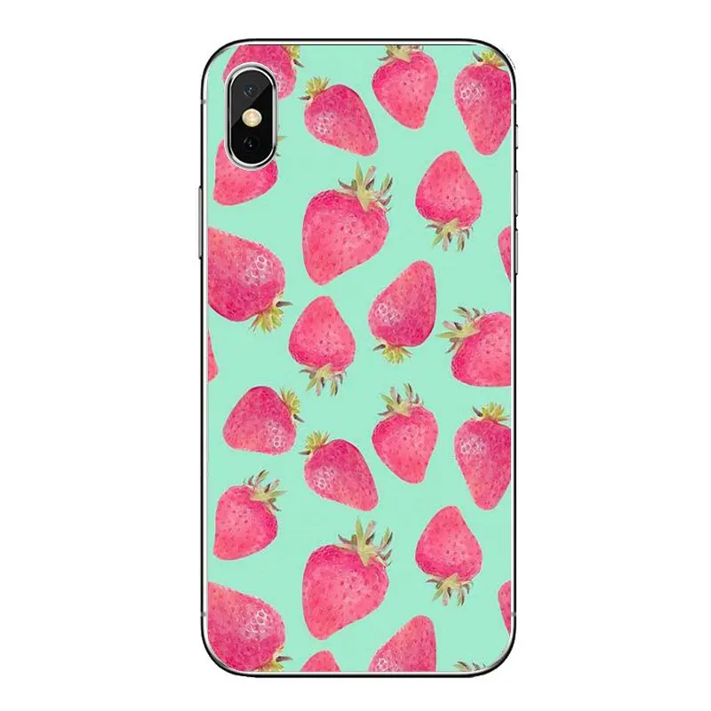 Transparent Soft Shell Covers For LG G7 Q6 Q7 Q8 Q9 V30 X Power 2 3 OnePlus 3T 5T 6T Strawberry Fruit Pattern Collage |