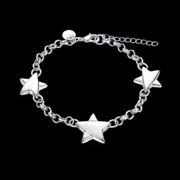 KITEAL Горячие 2017 посеребренные браслеты для женщин три звезды 20 см пять со звездами