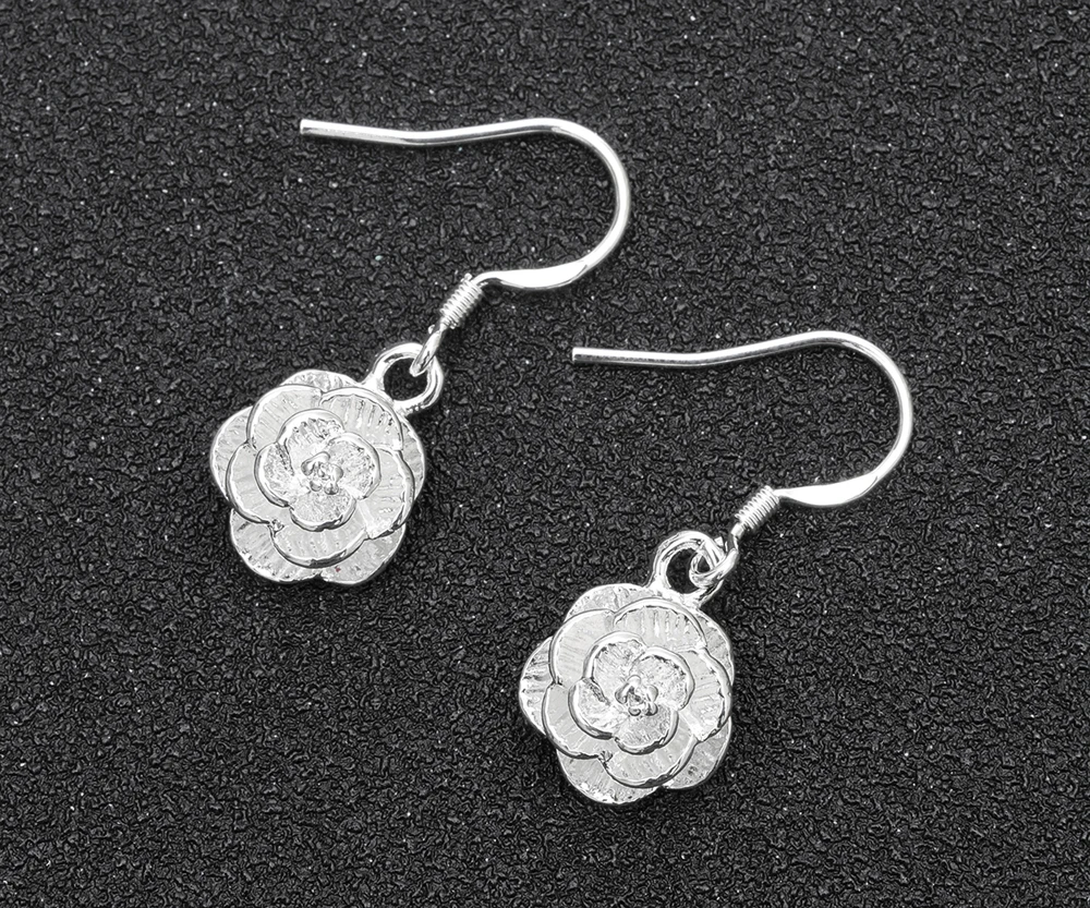 Быстрая продажа, золотые, серебряные, цветные, модные, оптовая продажа, элегантные подарочные ювелирные изделия, красивые серьги с цветком