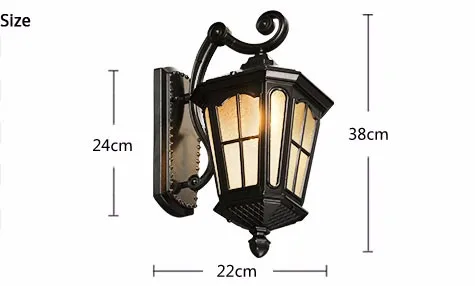 Настенный светильник винтажный водонепроницаемый матовый черный|outdoor wall lamp|outdoor