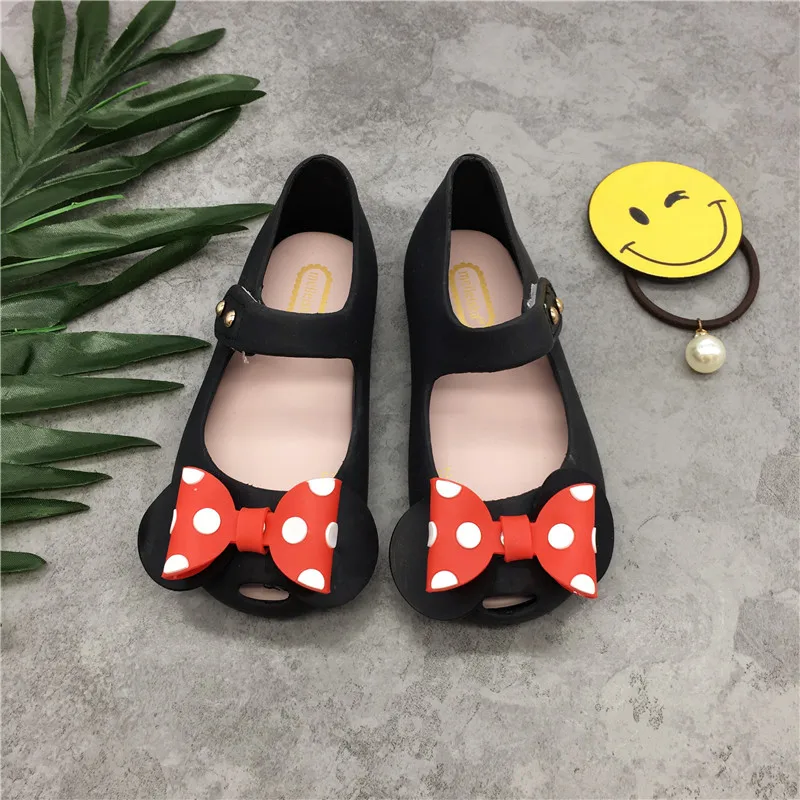 Mini Melissa/ г.; Горячая Новинка; стильная обувь для маленьких девочек; Рождественская обувь; подарок; Летние босоножки из ПВХ с бантом для девочек; три цвета