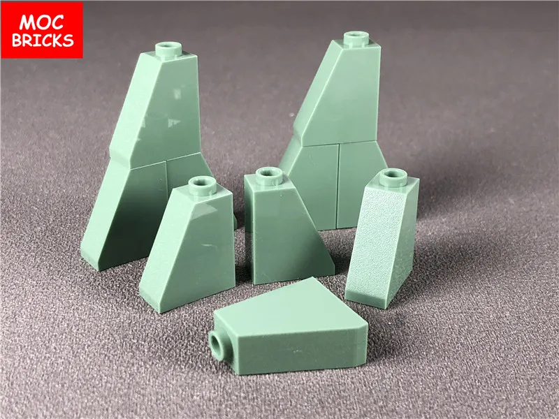 50 шт./лот MOC Кирпичи DIY песок зеленый склон кирпичи 1x2x2 подходит для 60481