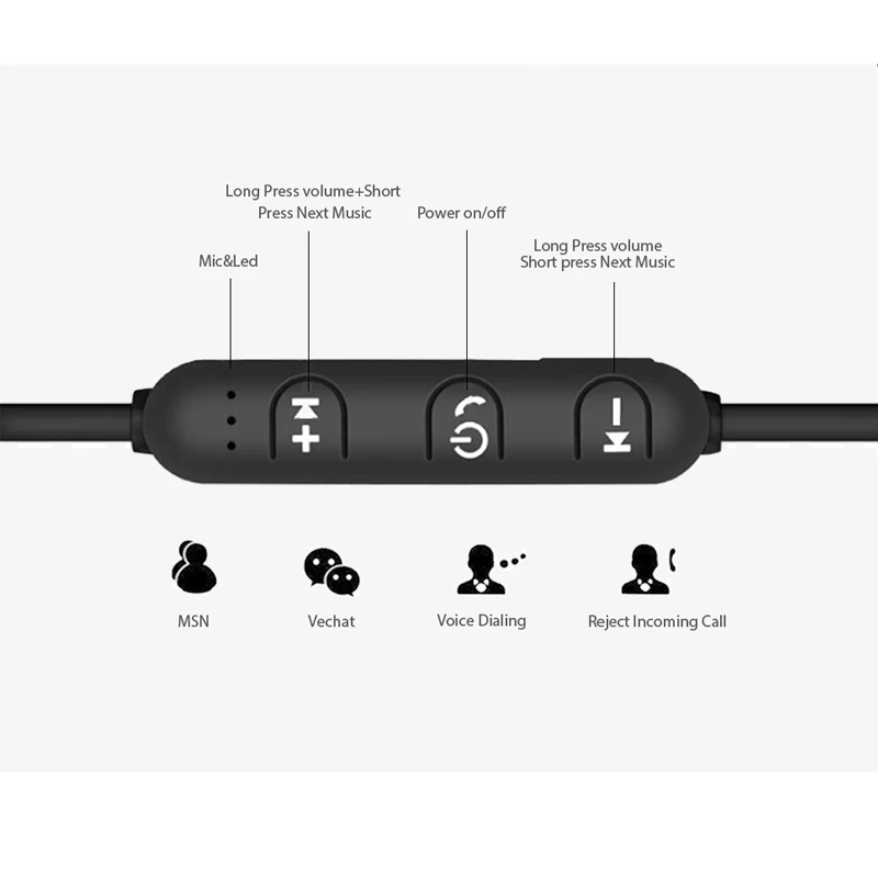 Магнитные притяжения Bluetooth наушники гарнитура Водонепроницаемый Спорт 4 2 с
