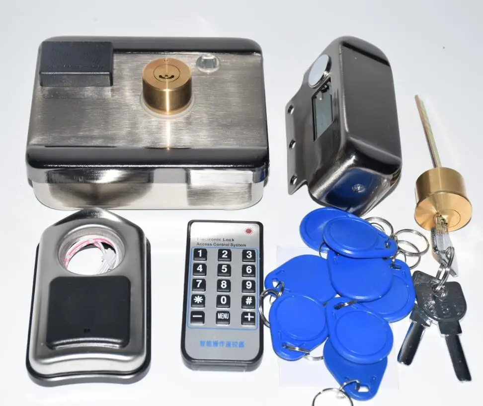exit by key LPSECURITY 13,56 mhz электронный замок на батарейках diy kit DC-12V интегрированные RFID карты электронные дверные замки с адаптером - Цвет: exit by key