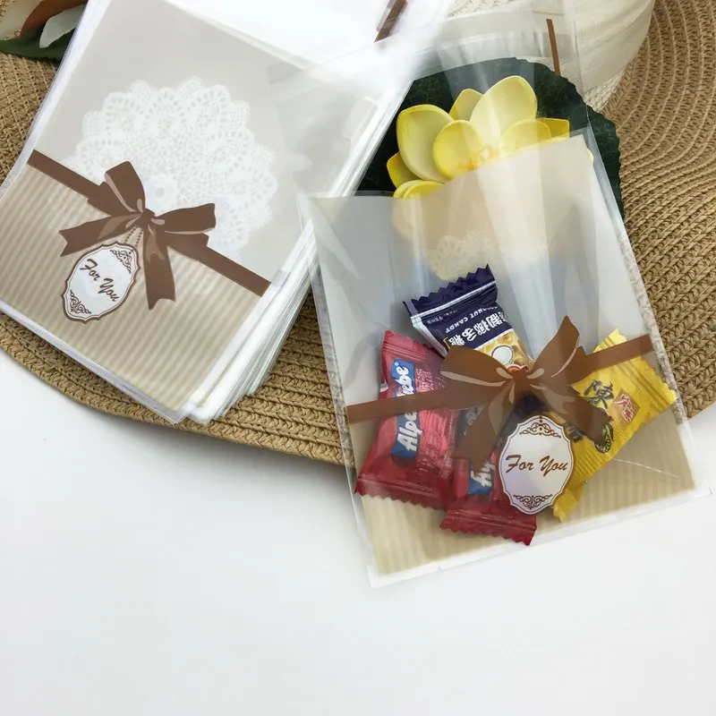100 шт/партия 10*11 см OPP кофе/розовый самоклеющиеся для печенья и снеков выпечки