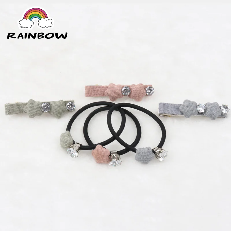 

Creativity Cute Star Parent-child Children Hair Clips Headdress Elastic Hair Bands Rubber Girl Hair Circle Head Rope 1pcs