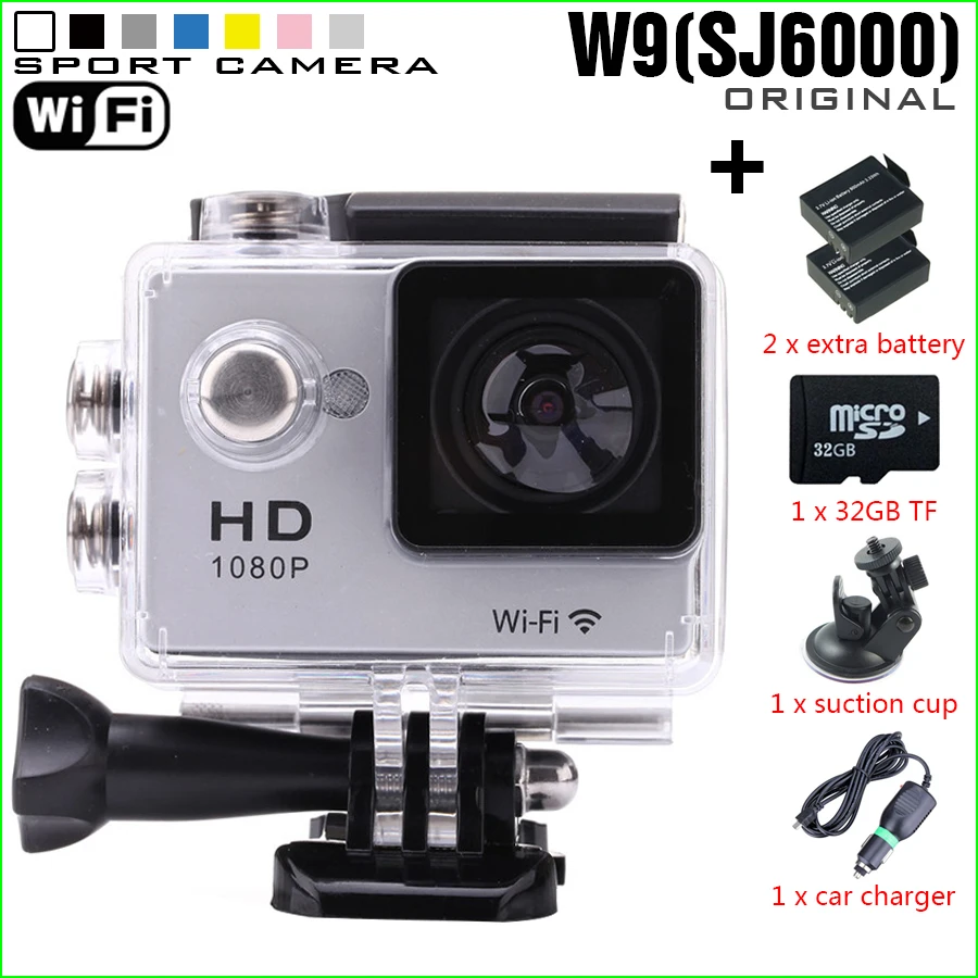 W9 спорта камера SJ6000 стиль WiFi действий камеры дайвинг 30 м водонепроницаемый 12MP км