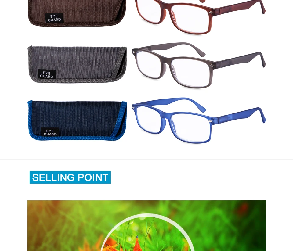 EYEGUARD читателей 4 пары унисекс Пружинные шарниры прямоугольные очки для чтения Fit для мужчин и женщин очки для чтения женщин