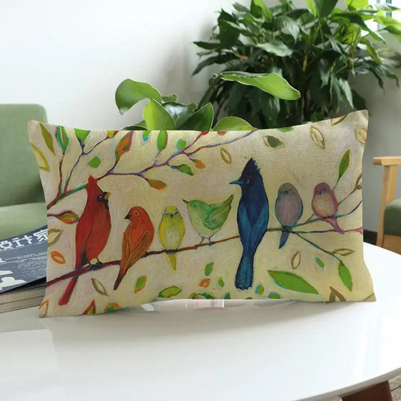 2019 Style DecorativeThrow Pillows Case Parrot Bird Pattern Cushion Cover Sofa Pillow Home Decoration | Дом и сад