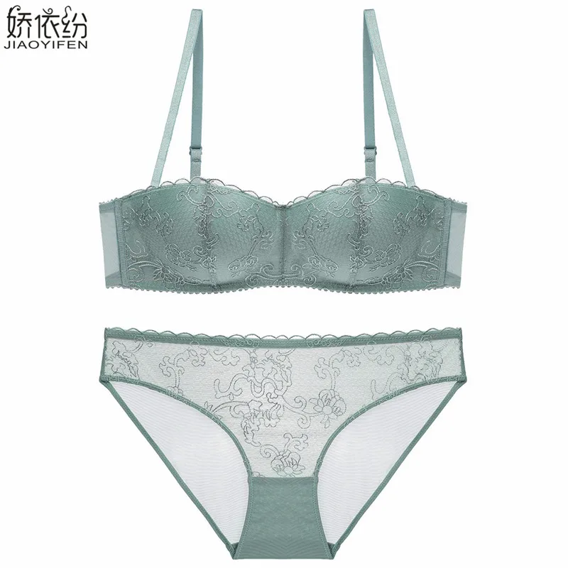 Комплект женского кружевного нижнего белья с чашкой 1/2 и чашками пуш ап|Комплекты