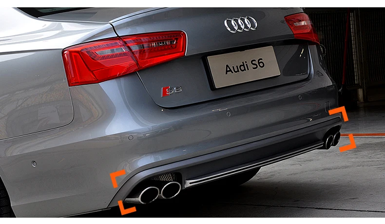 ABS 4 выхода PP задний бампер диффузор с выхлопными наконечниками для Audi A6 S6 C7 2012 2013 2 вида стилей