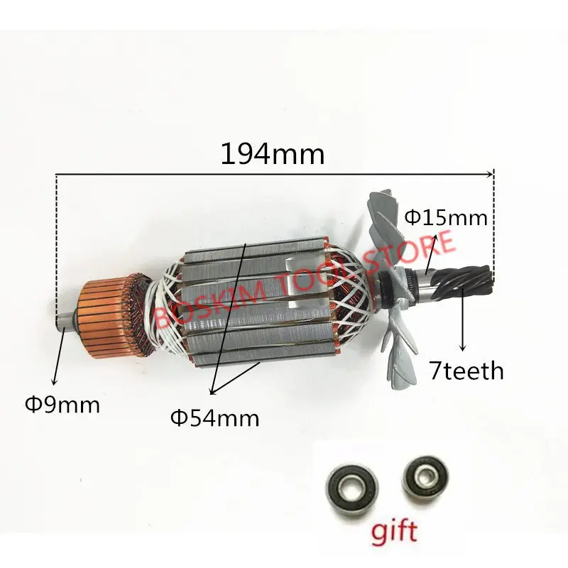 Якорь модель двигателя с 7 зубьями 516564 9 516563 1 для анкерного MAKITA 2414B 2414NB|Аксессуары