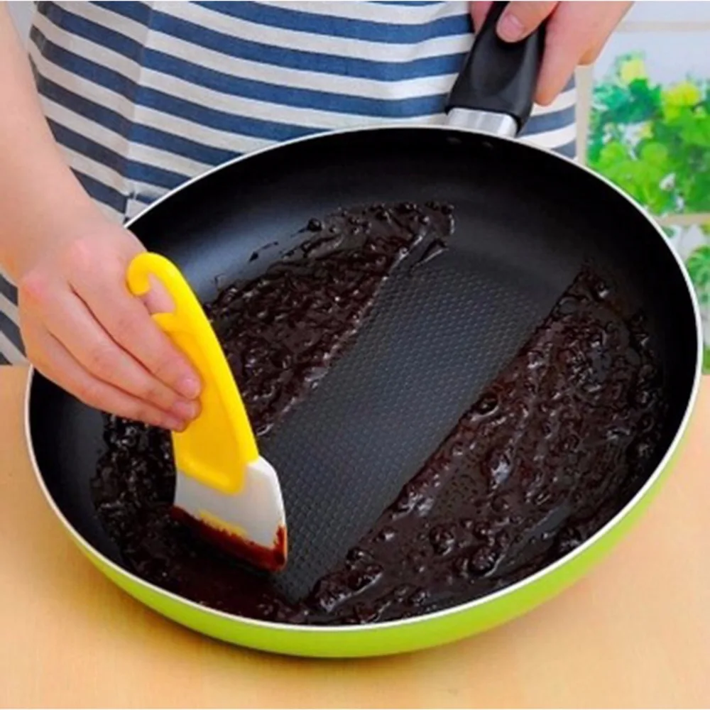 Силиконовый кухонный скребок для чистки сковороды лопатки теста 1 шт. инструмент