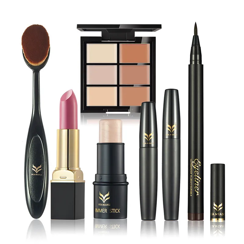 Марка Макияж Кисти Набор 6 ШТ. Наборы Помада High Gloss Eye Liner Корректор Тушь Зубная