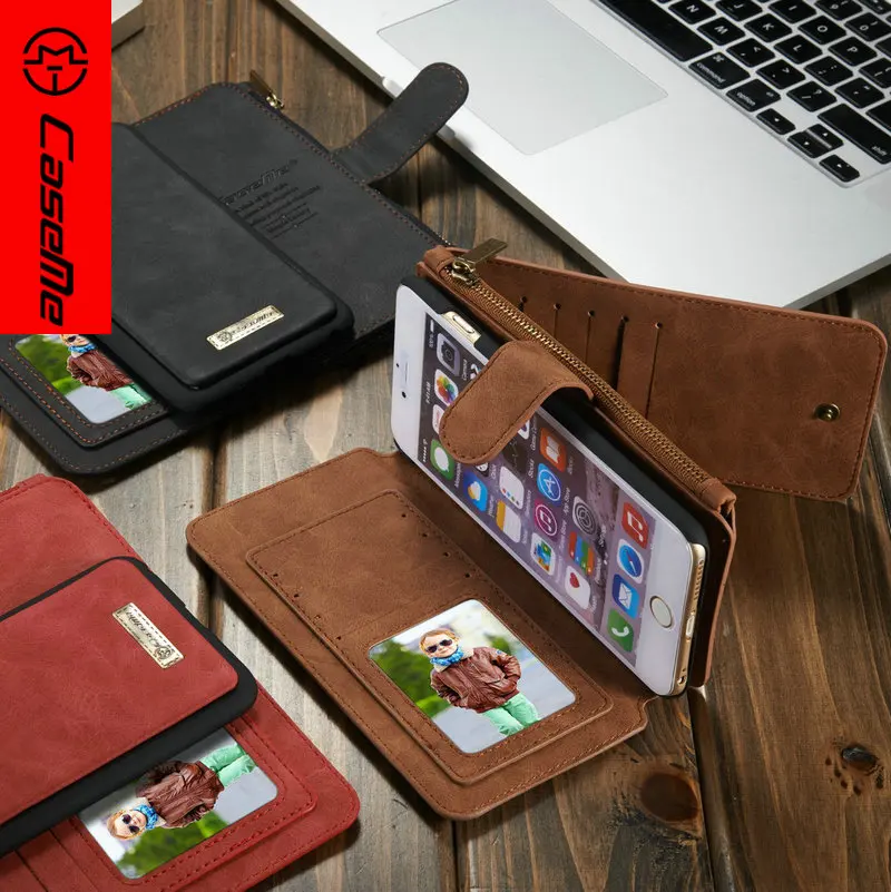 Caseme Ретро кошелек чехол для iPhone 6 6S Plus книга Стиль Телефон 7 8 плюс Флип кожаный X
