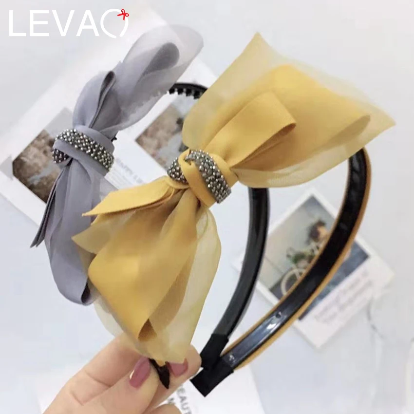 LEVAO 2020 сетка Стразы резинки для волос Простые Женские Твердые повязки голову