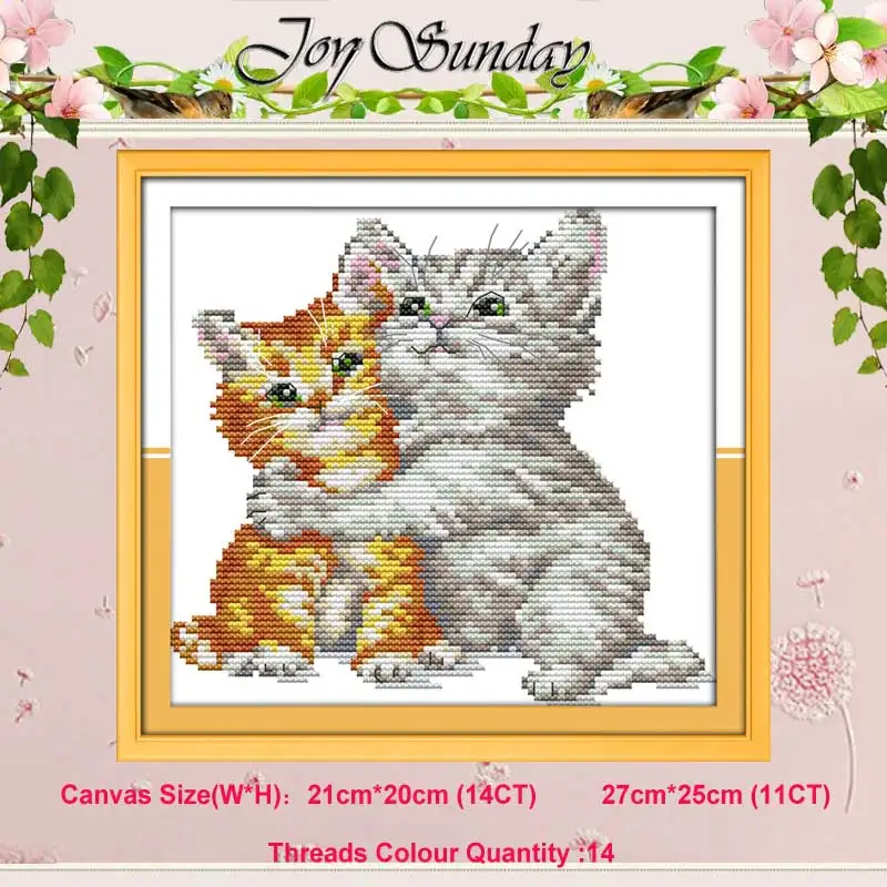 Love each other Жадный кот котенок nimals Счетный 11CT 14CT Набор для вышивания крестиком DIY DMC Китайский Набор для вышивания крестиком вышивка рукоделие домашний декор - Цвет: Love each other