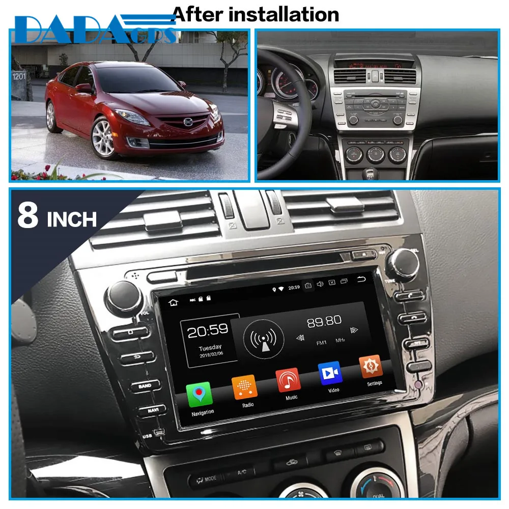 Автомобильный мультимедийный плеер для Mazda 6 Android 2007 2012 Стерео PX6 аудио GPS