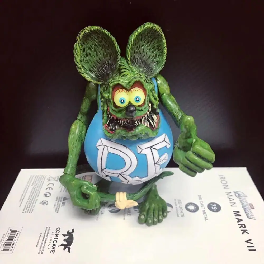 Подвижная экшн фигурка Rat Fink из ПВХ Коллекционная модель игрушка фигурки 12