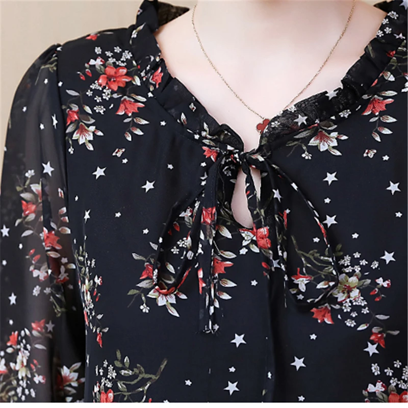 Blusas Mujer De Moda 2020 кимоно Повседневная Цветочная шифоновая блузка для женщин рубашки