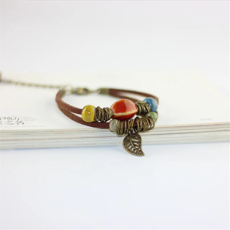 Новинка 2017 Винтажные Украшения регулируемый веревочный браслет женские