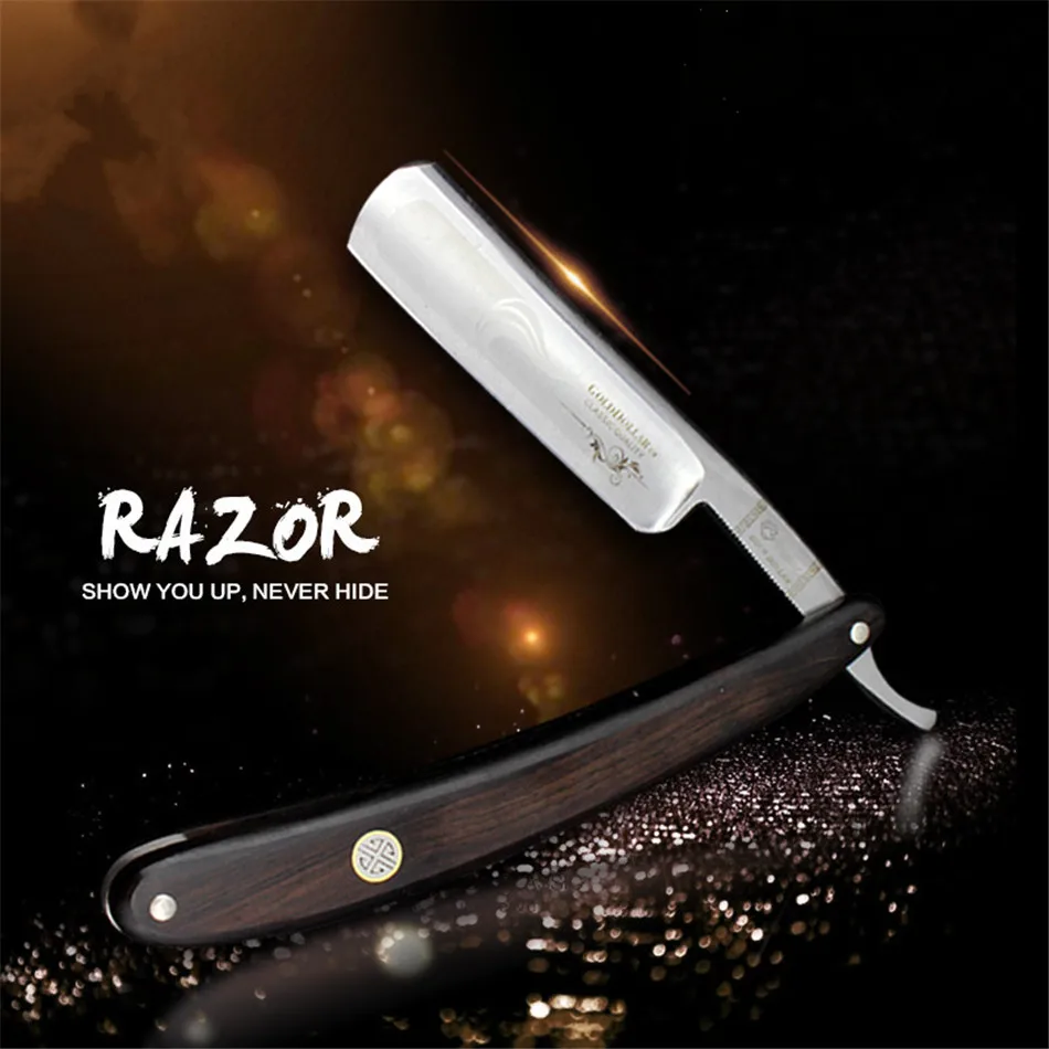 Складная Мужская бритва с прямыми краями лезвие из нержавеющей стали высокое