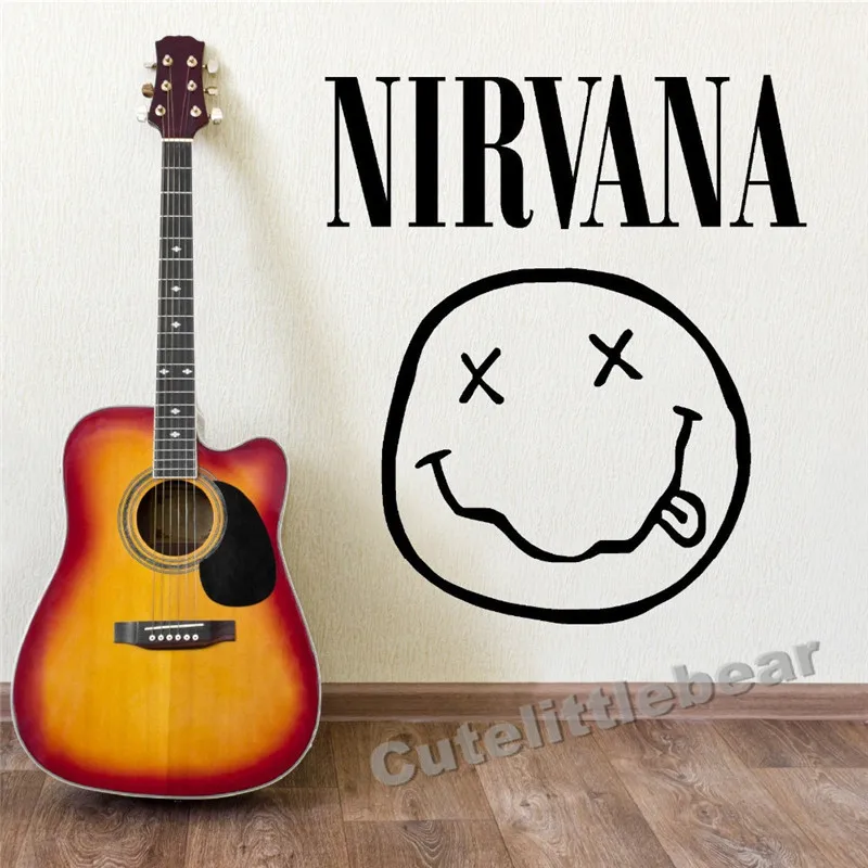 Съемные лого нирваны для лица KURT COBAIN Виниловые Настенные стикеры высокого