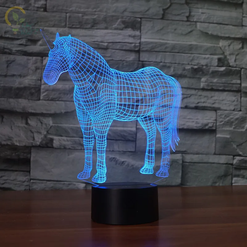 

Modern Unicorn Led 3D Night Light USB LED Lamp Luminaria Infantil De Quarto For Living Room Desk lamps