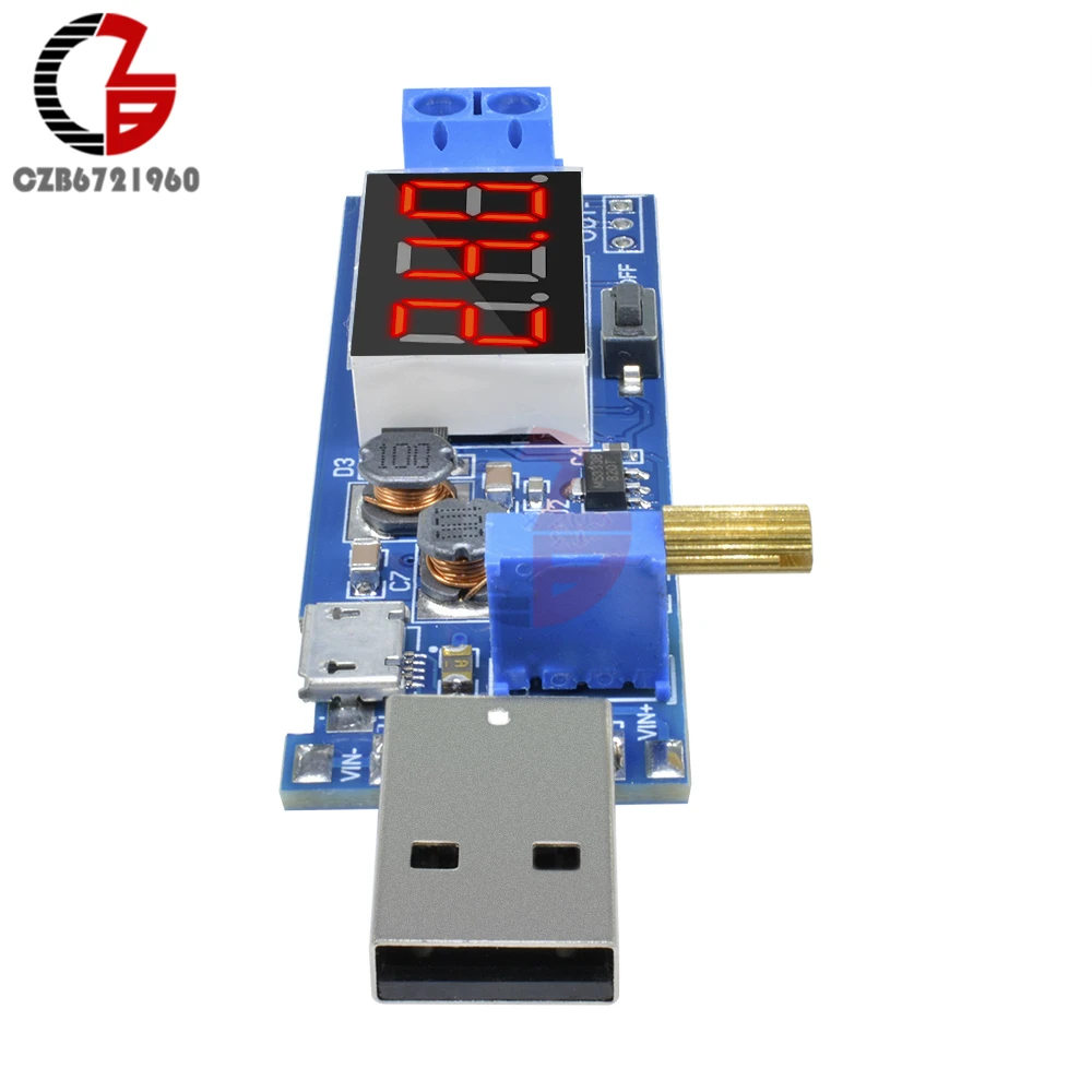Цифровой преобразователь напряжения USB/Micro USB 5 В 1 2 24 Регулируемый регулятор
