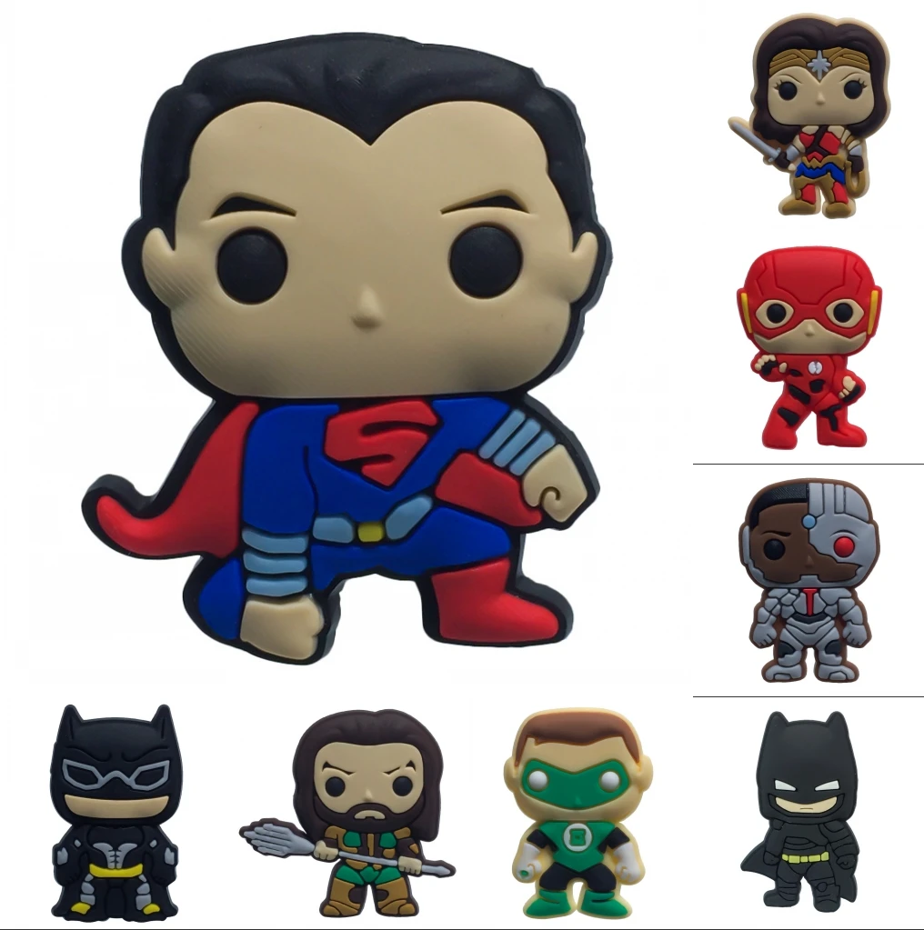 Одна распродажа 1 шт. Justice League 2 ПВХ обувь патчи для обуви аксессуары для обуви украшения для Croc JIBZ детская вечерние X-mas подарок