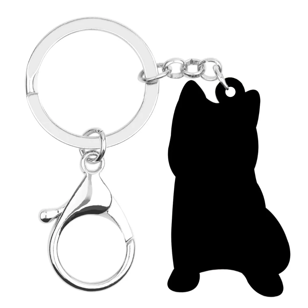 Bonsny акриловые брелки для ключей Sweet West Highland White Terrier кольца с животными украшения