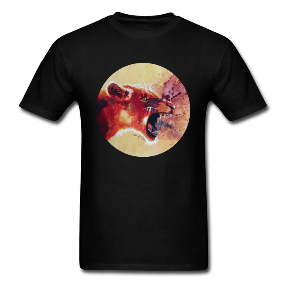Футболка из 100% хлопка мужские футболки с изображением Льва художественная