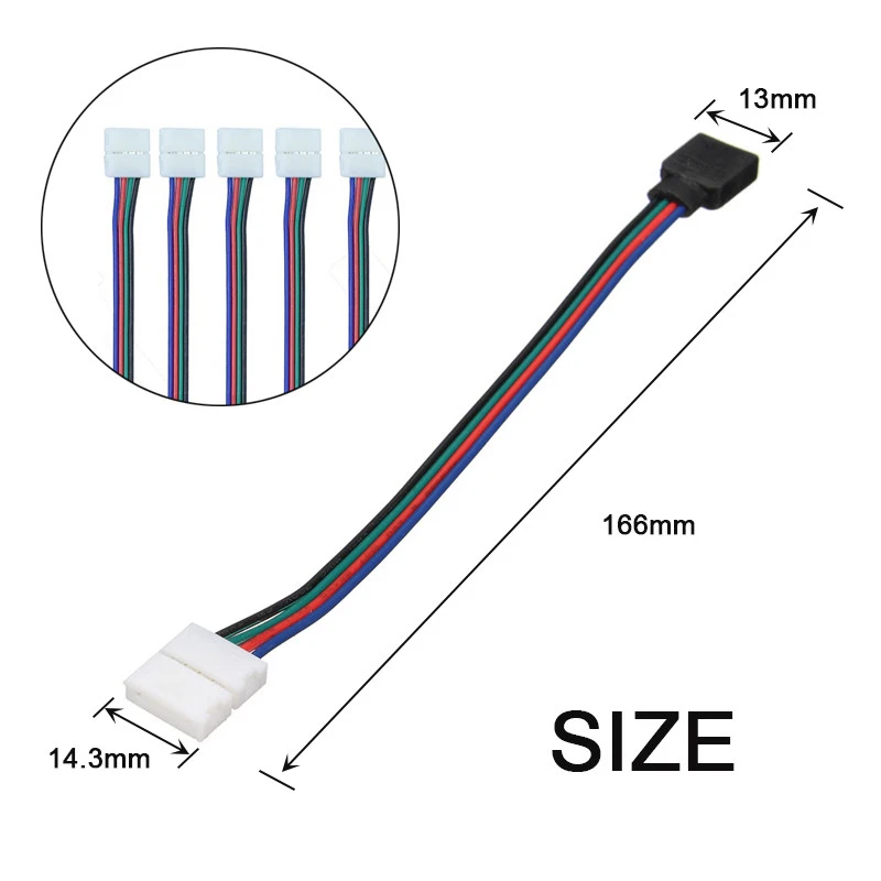 Mising 10 шт 4pin мм RGB провод разъема светодиода Женский Соединительный кабель для