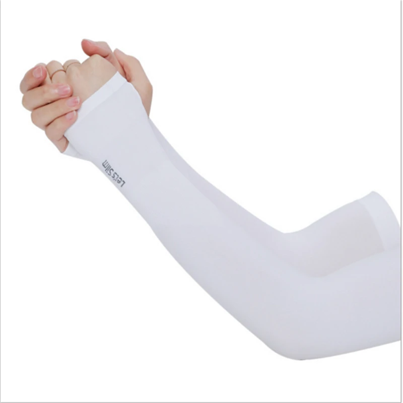 1 Pair Ice Cooling Sleeves Arm Warmer Breathable UV Sun Protection Running Basketball Elbow Pad Sports Stretch Outdoor Sleeve