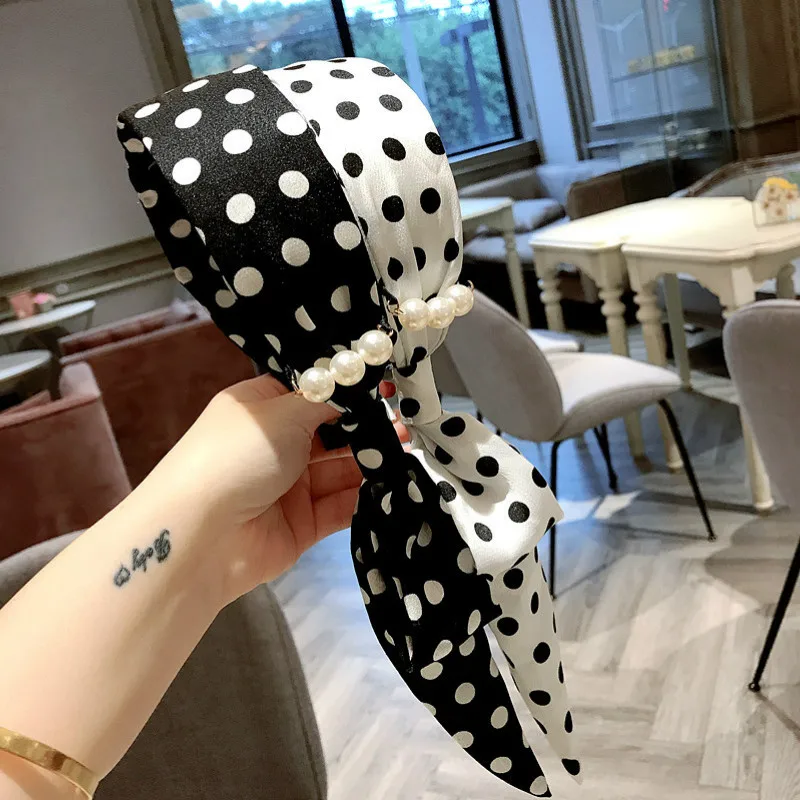 2019 Korea Style New Headbands Vacation Cloth Wave Point Retro Ribbon Hairbands for Girl Women Fashion Hair Accessories |