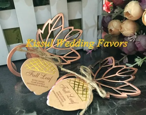 (50 шт./лот) Осенние Тематические Свадебные сувениры из меди открывалка для