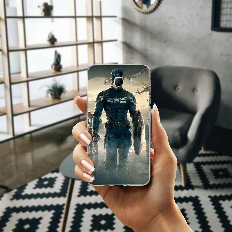 Капитан Америка мягкие силиконовые чехлы для телефона Samsung Galaxy J5 J7 J3 J2 J1 2016 A7 A5 A3 2017