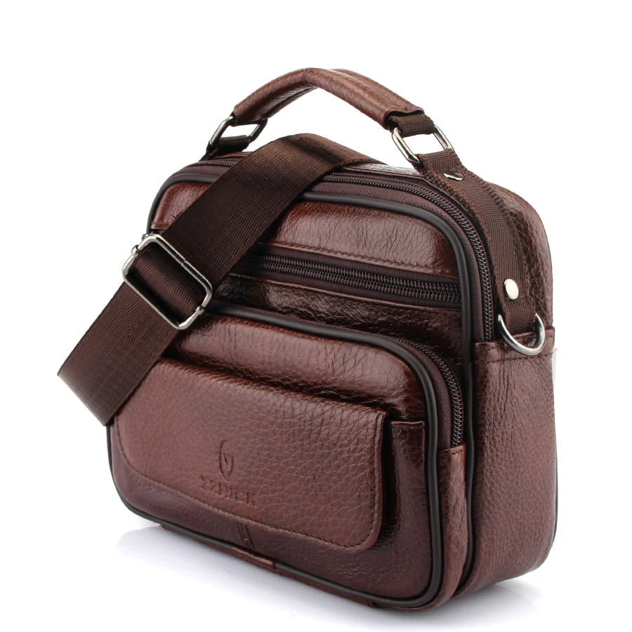 ZZNICK 2021 New Men Bag Small Genuine Cowhide Leather Shoulder Messenger Bags Travel Crossbody Handbags |