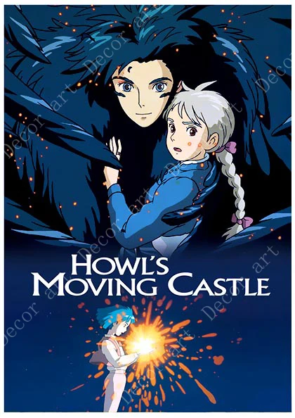 Howl's движущийся замок Япония Хаяо Миядзаки аниме холст живопись винтажные крафт