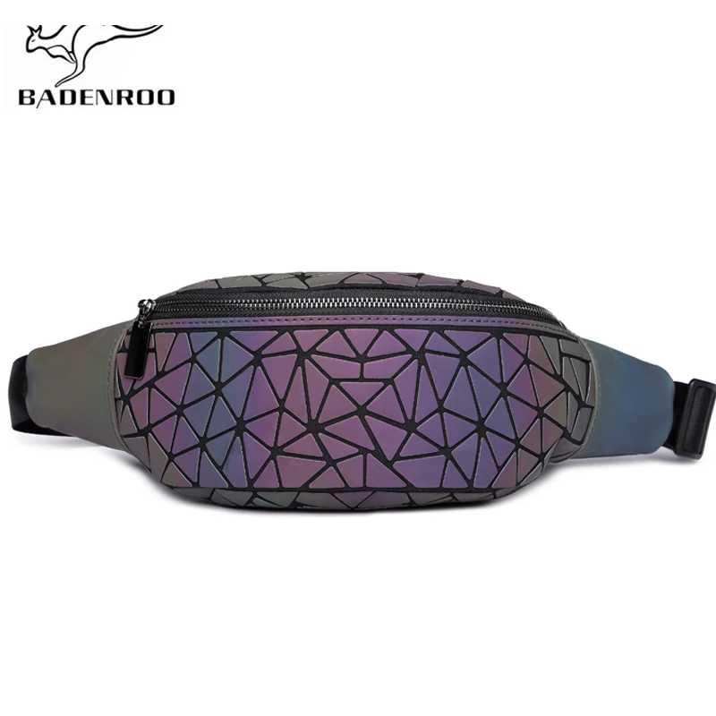 

Badenroo Brand Women Chest Bags Quilted Luminous Geometry Laser Waist bag Trendy Colorful Fanny Pack Sequin Female Crossbody Bag