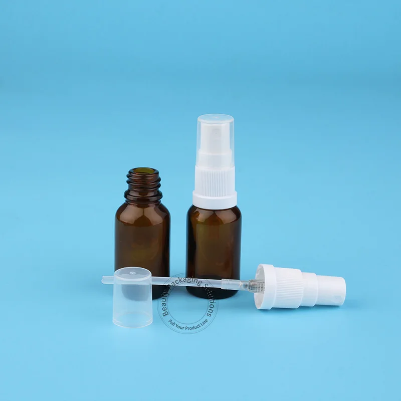 10 шт./лот Янтарная 15 мл стеклянная бутылка спрей парфюмерная баночка маленький 1/2