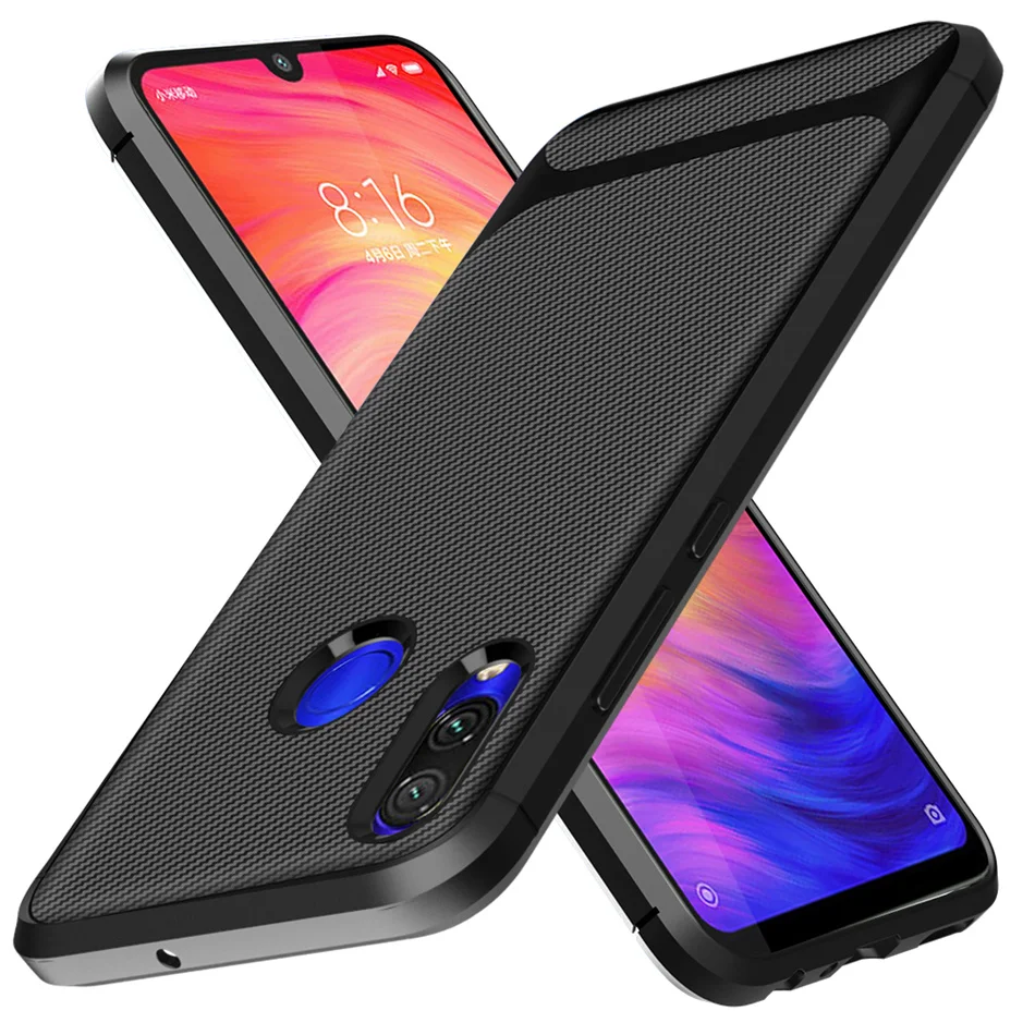 Чехол для Xiaomi Redmi Note 7 Тонкий силиконовый чехол из углеродного волокна Pro 7S Note7