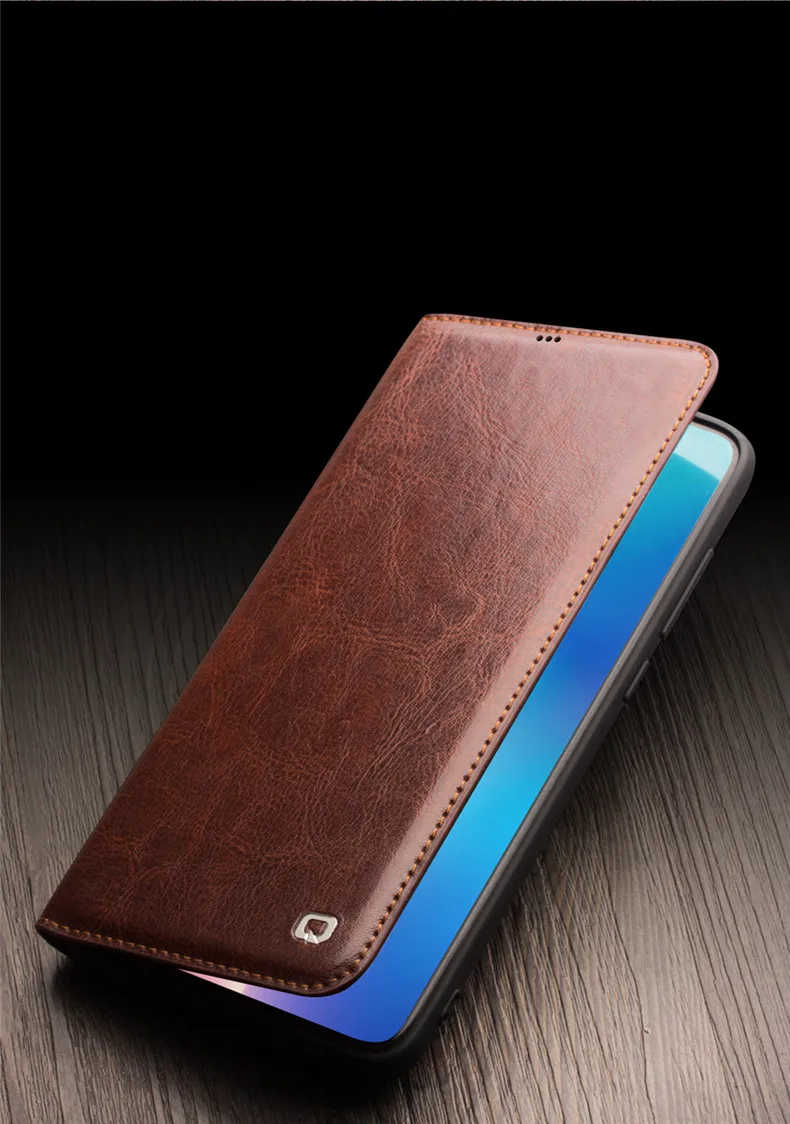 QIALINO Чехол-книжка из натуральной кожи с отделением для карт для Xiaomi mi 9, модный винтажный Чехол для телефона с полной защитой для Xiao mi 9 6,39 дюймов