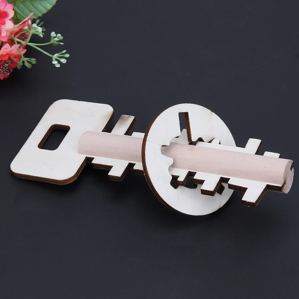 Деревянная игрушка головоломка для разблокировки ключей Классическая забавная