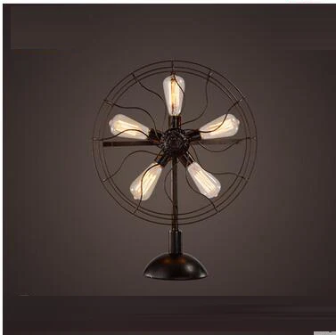 Американский Ностальгический веер в стиле ретро настольная лампа скандинавском
