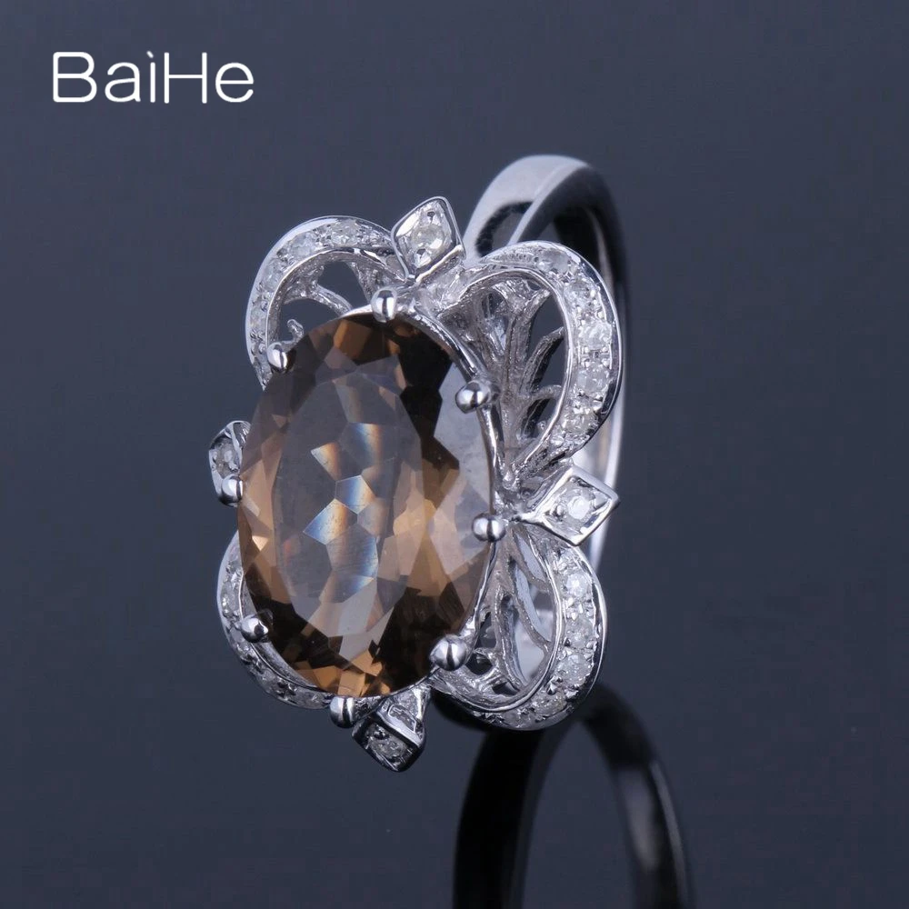 Кольцо BAIHE женское из белого золота овальное 10 к 4 2 карата|Кольца| |