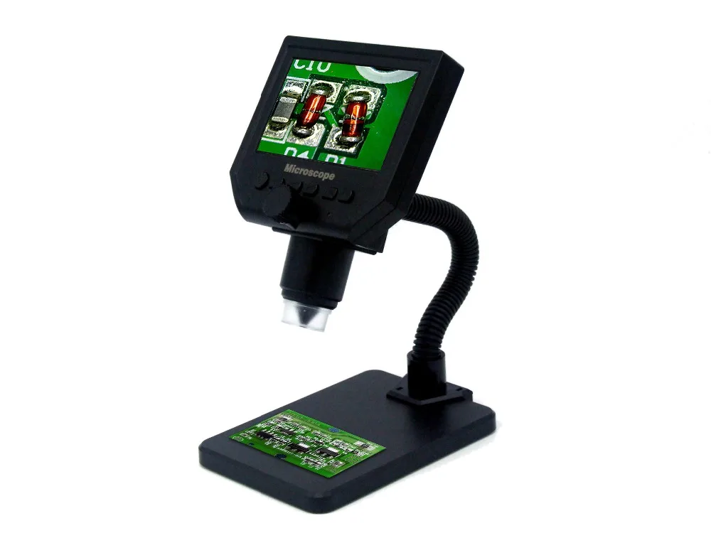 1-600X Curved Stand 1-600x 3.6MP USB цифровой электронный микроскоп Портативный 8 светодиодный VGA микроскоп с 4," HD O светодиодный экран для ремонта материнской платы - Цвет: 1-600X Curved Stand
