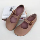 Балетки женские на плоской подошве, натуральная кожа, без застежки, удобная обувь